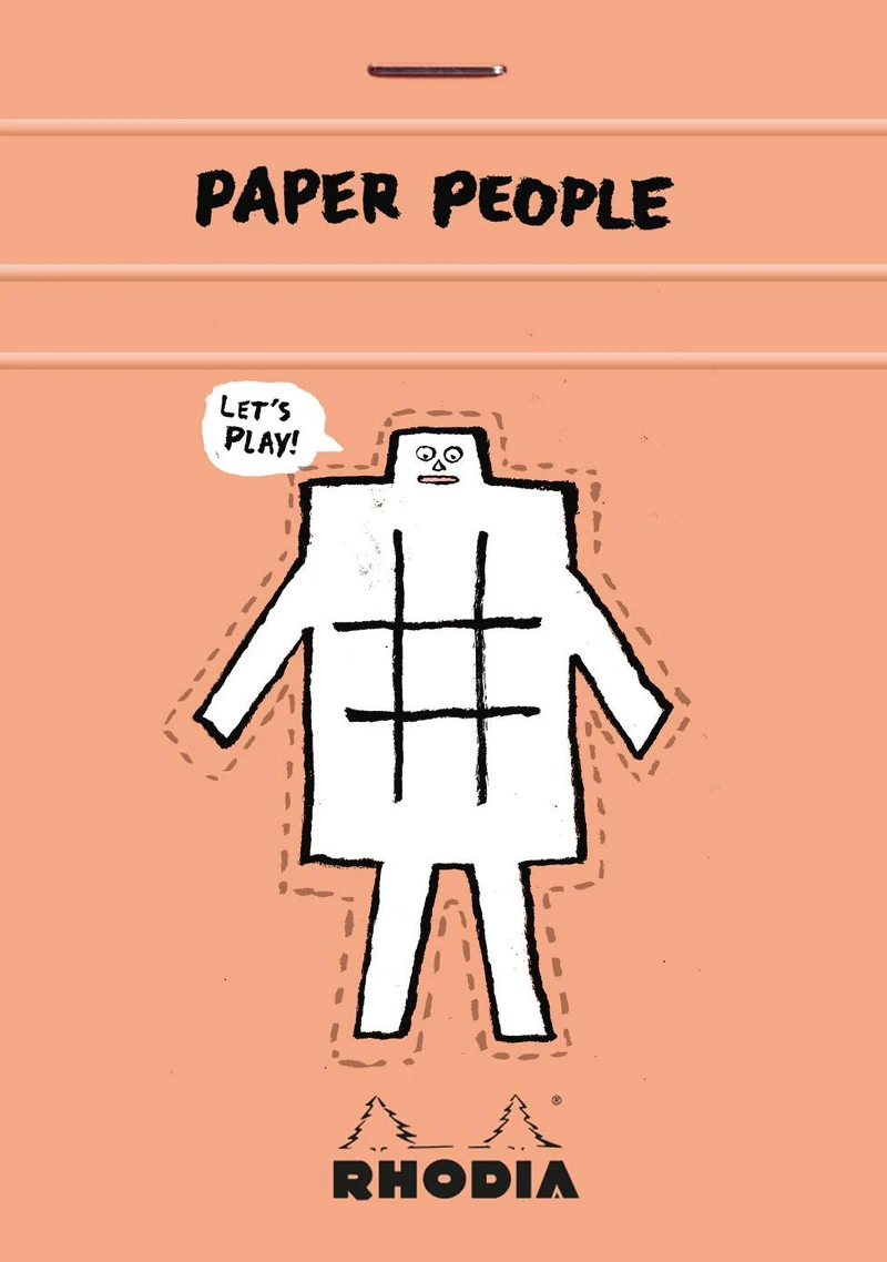 法國RHODIA x Jean Jullien上掀式騎馬釘方眼筆記本及明信片系列。