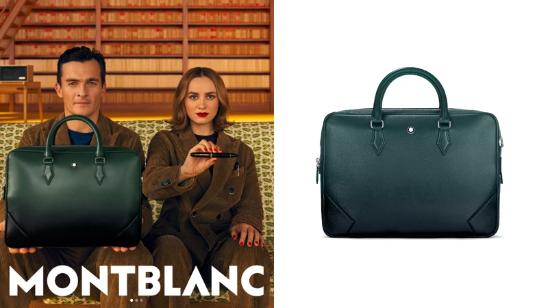 Meisterstück 手提包的靈感源自書寫藝術,將休閒商務時尚風格提升至新高度。它由高光澤黑色皮革製成,具有明線、拉鍊滑塊和手柄,讓人想起筆尖的形狀,真正的筆尖。 Meisterstück 手提包的靈感源自書寫藝術,將休閒商務時尚風格提升至新高度。它由高光澤黑色皮革製成,具有明線、拉鍊滑塊和手柄,讓人想起筆尖的形狀,真正的筆尖。