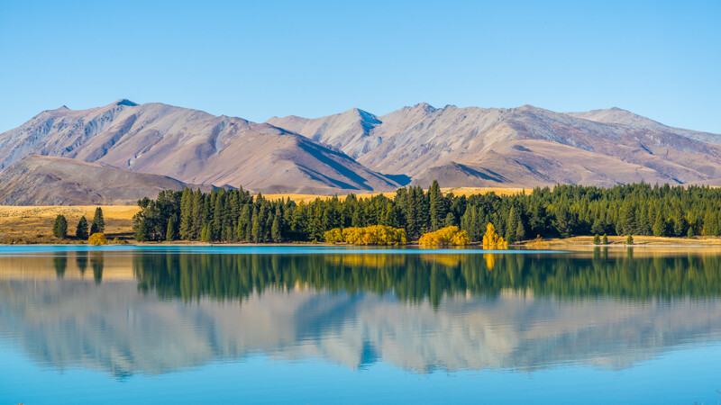 蒂卡波湖秋季景色 蒂卡波湖秋季景色