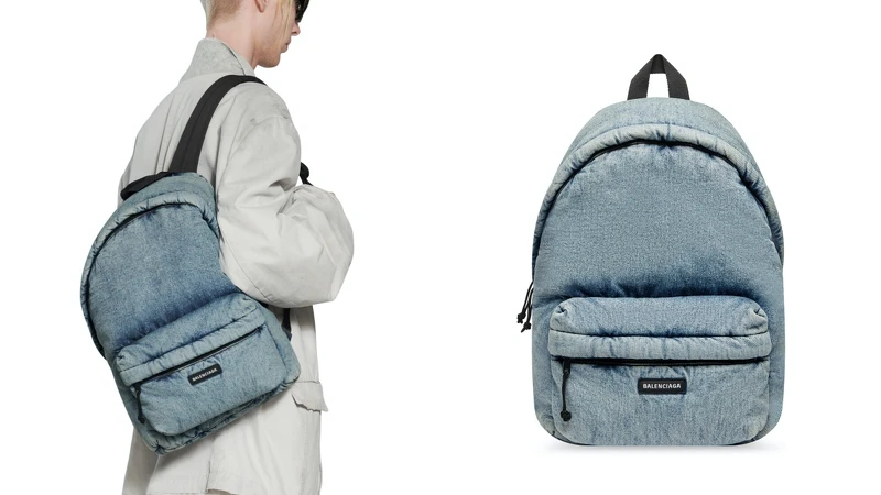 水洗丹寧後背包 價格店洽