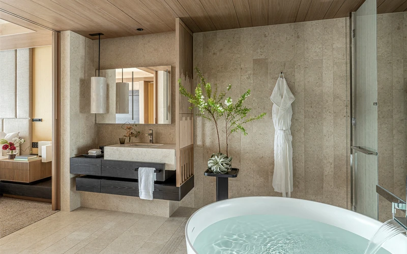 客房浴室空間。 客房浴室空間。