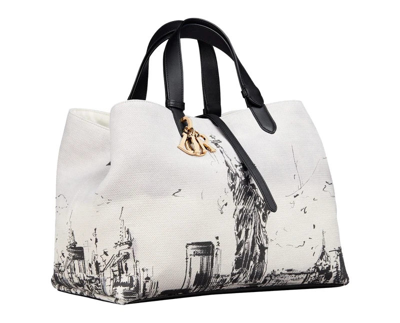 與黑色自由女神像印花大型提包 與黑色自由女神像印花大型提包