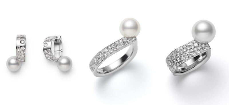 左:Universe Elements系列珍珠鑽戒,18K白金鑲嵌鑽石,搭配日本Akoya珍珠(珍珠尺寸約 8.25mm)。中:Universe Elements系列珍珠鑽戒,18K白金鑲嵌鑽石,搭配日本Akoya珍珠(珍珠尺寸約 8.25mm)。18K白金鑲嵌鑽石,搭配南洋珍珠(珍珠尺寸約 11.00mm)。 左:Universe Elements系列珍珠鑽戒,18K白金鑲嵌鑽石,搭配日本Akoya珍珠(珍珠尺寸約 8.25mm)。中:Universe Elements系列珍珠鑽戒,18K白金鑲嵌鑽石,搭配日本Akoya珍珠(珍珠尺寸約 8.25mm)。18K白金鑲嵌鑽石,搭配南洋珍珠(珍珠尺寸約 11.00mm)。