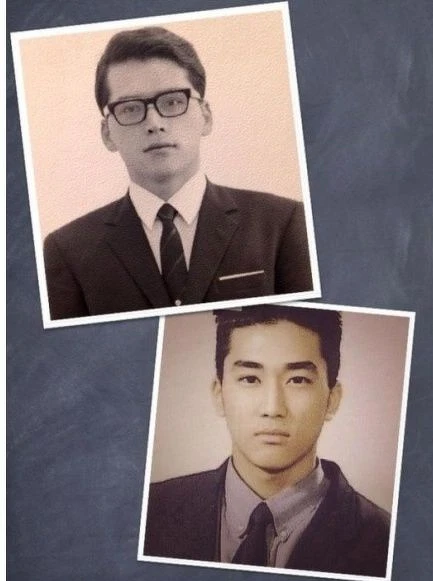 宋承憲學生時代與父親年輕照對比