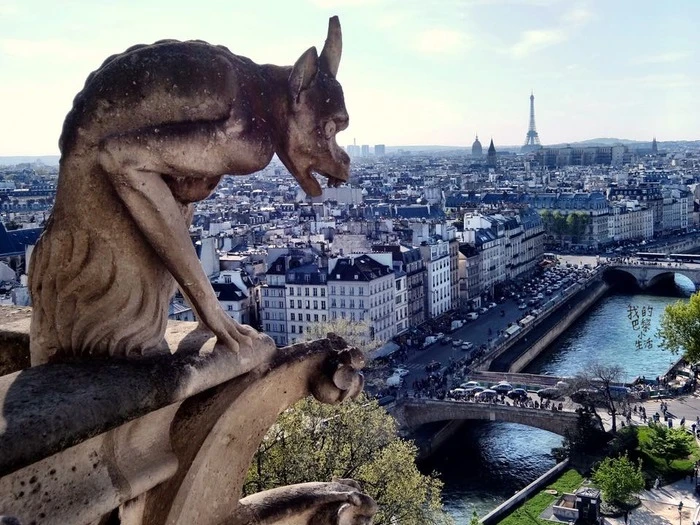 聖母院頂的巴黎俯瞰照 聖母院頂的巴黎俯瞰照