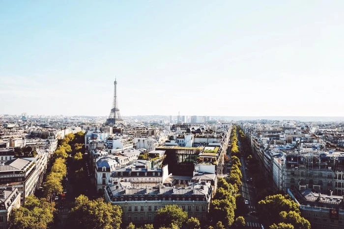 凱旋門頂的巴黎俯瞰照 凱旋門頂的巴黎俯瞰照