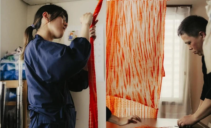 Shibori 體現了只有人手才能創造的皺紋和染料 Shibori 體現了只有人手才能創造的皺紋和染料