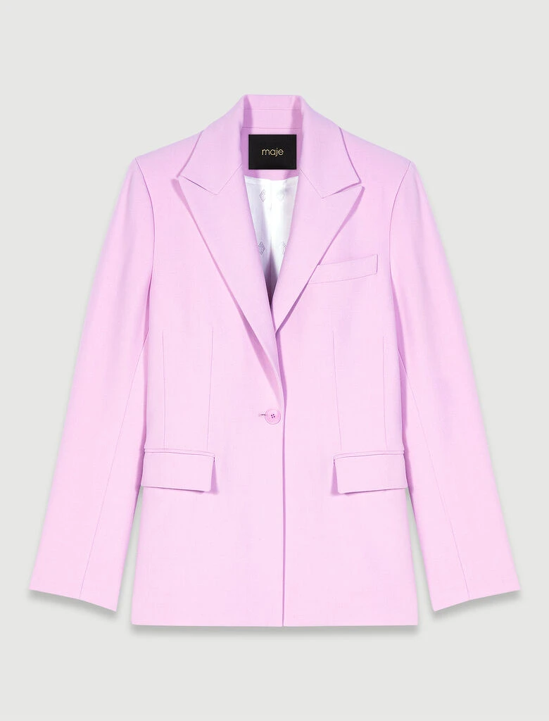 Maje 粉紅色西裝外套,NT15,190。 Maje 粉紅色西裝外套,NT15,190。