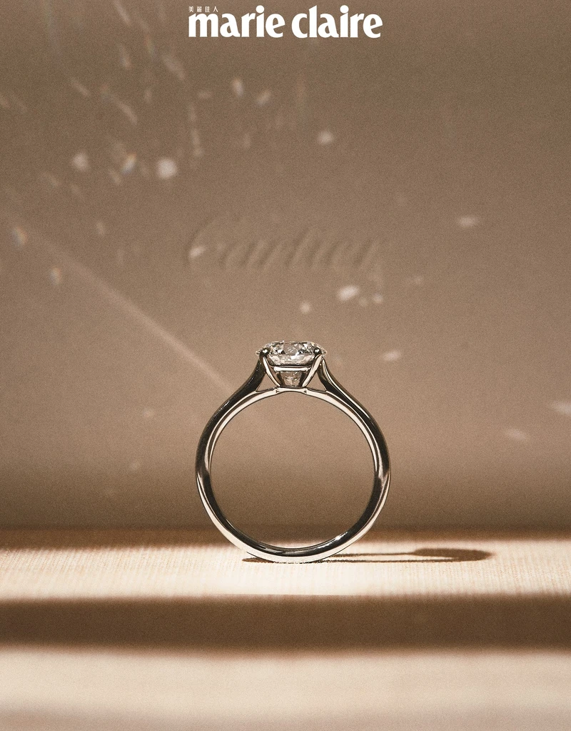 1895系列圓形明亮式切割鑽石戒指,Cartier。 1895系列圓形明亮式切割鑽石戒指,Cartier。