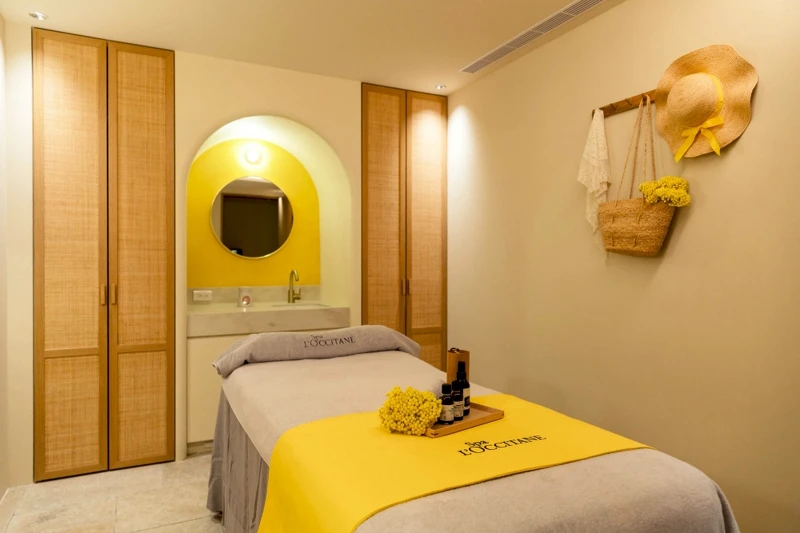 Spa L’OCCITANE歐舒丹美妍美體中心中山店的蠟菊房。 Spa L’OCCITANE歐舒丹美妍美體中心中山店的蠟菊房。