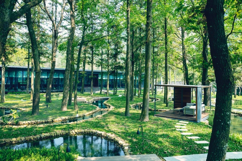 絕美的「水之庭園」。