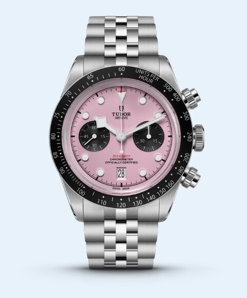 Black Bay 系列計時碼錶粉紅款,Tudor。 Black Bay 系列計時碼錶粉紅款,Tudor。