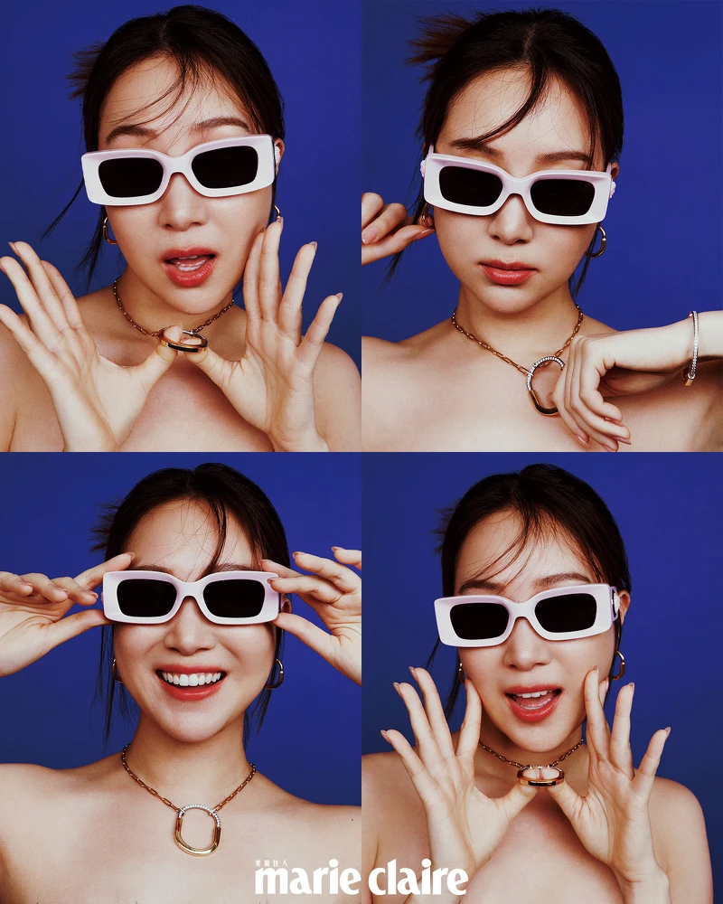 粉紅框墨鏡,Versace;Lock 18K金鑲鑽項鍊(L)、Lock 18K金耳環、Lock 18K白金與黃金鑲鑽手環(M),all by Tiffany&Co.蒂芙尼。 粉紅框墨鏡,Versace;Lock 18K金鑲鑽項鍊(L)、Lock 18K金耳環、Lock 18K白金與黃金鑲鑽手環(M),all by Tiffany&Co.蒂芙尼。