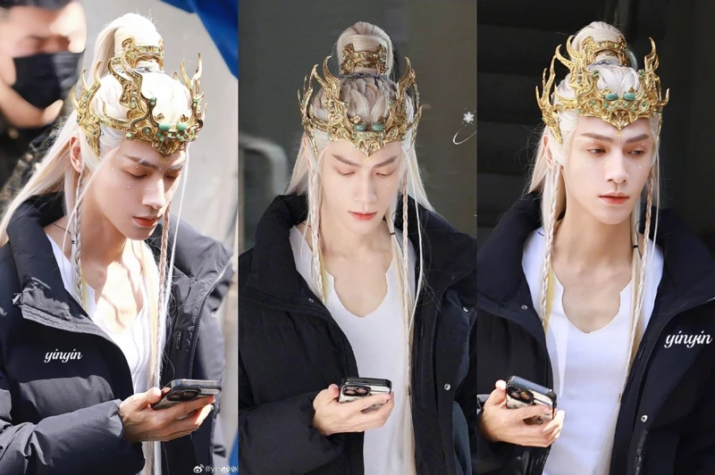 羅雲熙《水龍吟》白髮造型超驚豔,帥成精靈王子。 羅雲熙《水龍吟》白髮造型超驚豔,帥成精靈王子。