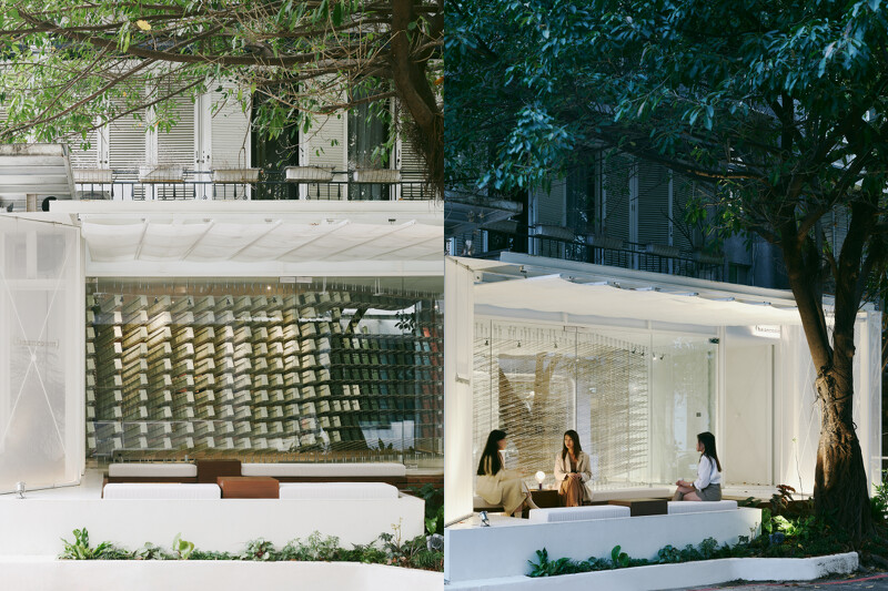 (beanroom) 延續過去「VVG Bistro 好樣餐廳」的白色建築,富有異國風情的二樓窗櫺。  (beanroom) 延續過去「VVG Bistro 好樣餐廳」的白色建築,富有異國風情的二樓窗櫺。