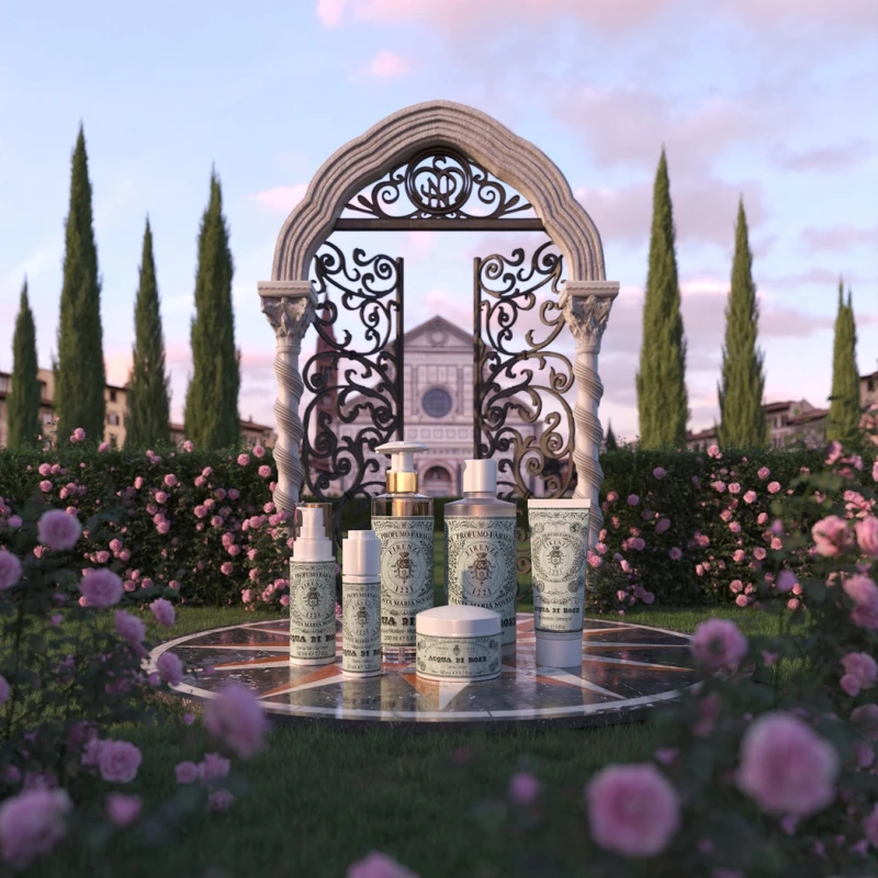 Santa Maria Novella Acqua di Rose 玫瑰保濕系列形象圖。