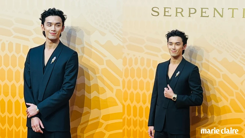 品牌大使國民弟弟吳磊配戴靈蛇胸針帥氣登場。 品牌大使國民弟弟吳磊配戴靈蛇胸針帥氣登場。