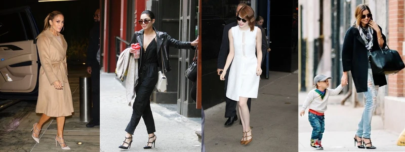 JLO、Vanessa Hudgens、Emma Stone、Miranda Kerr等女星私服必備的鉚釘高跟鞋