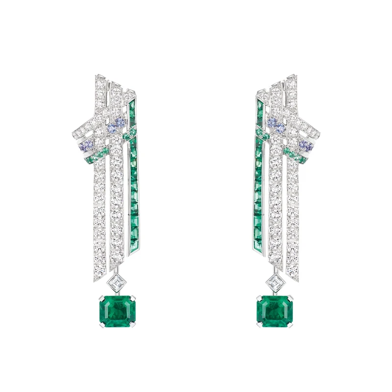 Partition 18K白金耳環