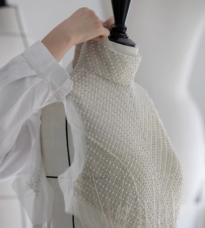 Dior為席琳狄翁Céline Dion打造的高級訂製服細節