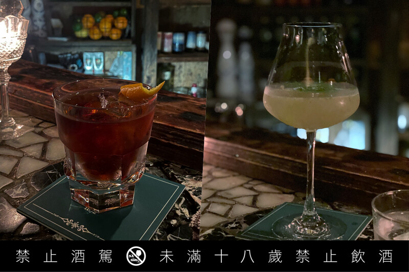 左為「Negroni」，右為「Gimlet」。