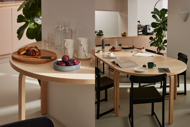 Aalto Table half-round Table 95 半圓桌。 Aalto Table half-round Table 95 半圓桌。