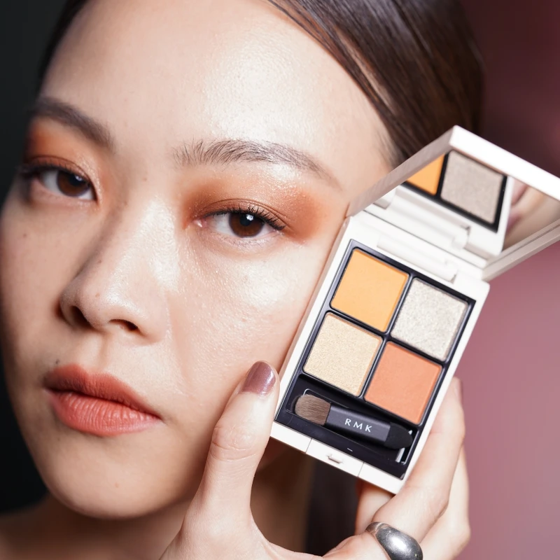 RMK立體調色眼盤#EX-08 Sedona Sunset模特兒示範。