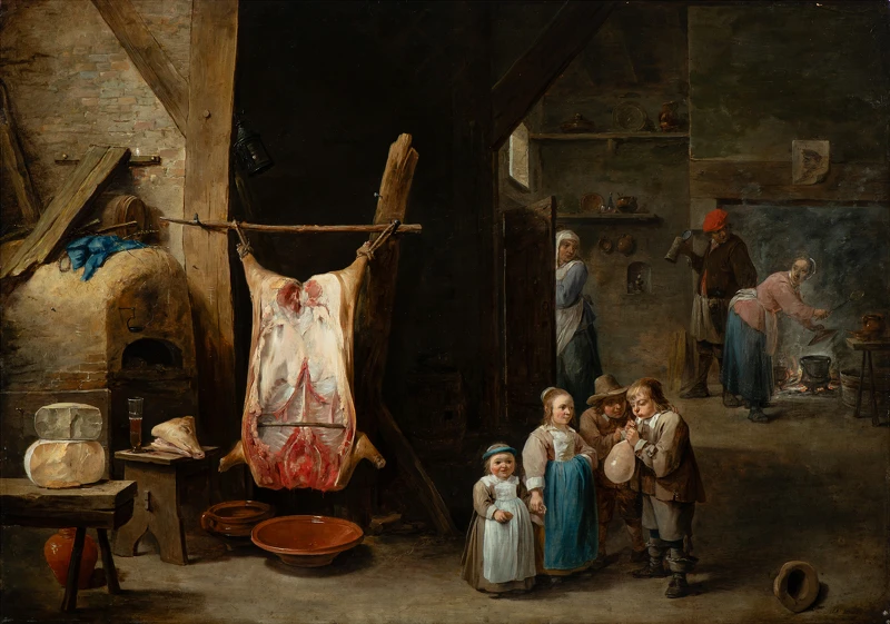 大衛・特尼爾斯二世〈廚房一景〉。 大衛・特尼爾斯二世〈廚房一景〉。