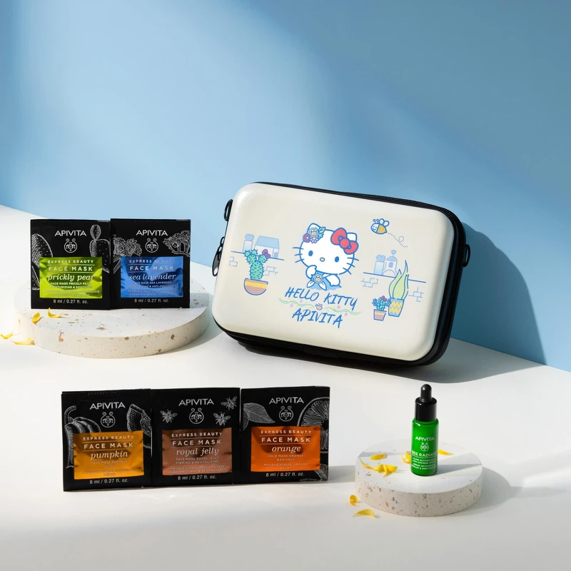APIVITA x Hello Kitty希臘之光美肌寶盒,優惠價NT1,980 APIVITA x Hello Kitty希臘之光美肌寶盒,優惠價NT1,980
