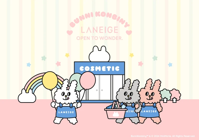LANEIGE蘭芝xBUNNI KONBINI主視覺。 LANEIGE蘭芝xBUNNI KONBINI主視覺。