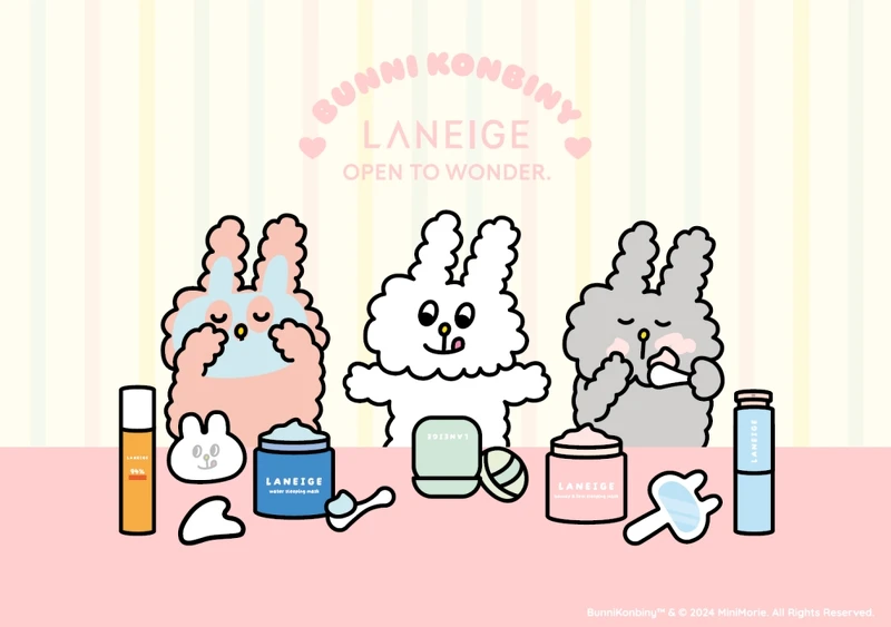 LANEIGE蘭芝xBUNNI KONBINI主視覺。 LANEIGE蘭芝xBUNNI KONBINI主視覺。