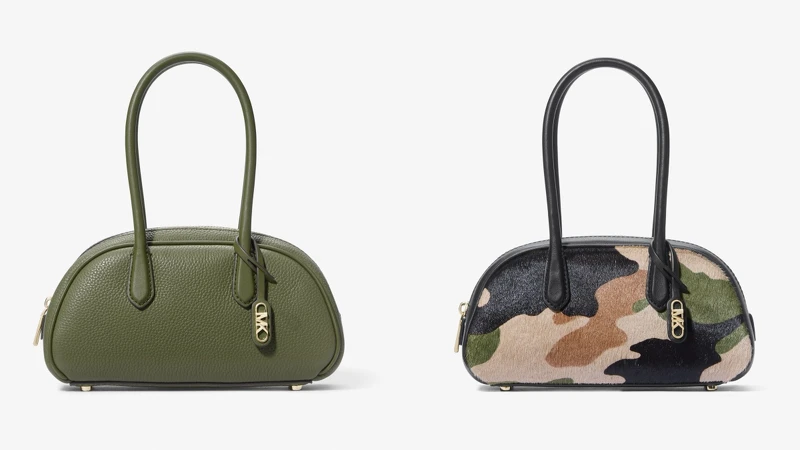 Michael Kors Lulu橄欖綠手提包，NT$15,000、Michael Kors Lulu迷彩手提包，NT$16,300