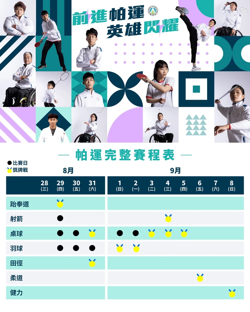 Photo / 教育部臉書 2024帕拉林匹克運動會賽程表