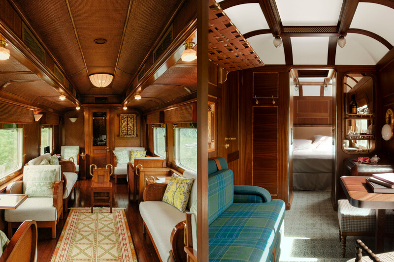 車廂內裝潢溫馨典雅,以櫻桃木和榆木紋飾板、裝飾嵌花和精美布料點綴。 車廂內裝潢溫馨典雅,以櫻桃木和榆木紋飾板、裝飾嵌花和精美布料點綴。