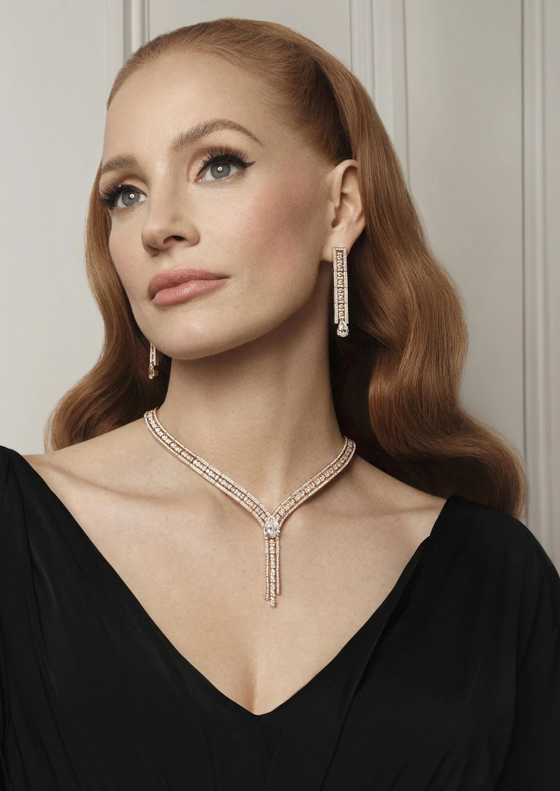 DAMIANI全球品牌大使潔西卡．雀絲坦演繹Belle Époque美好年代系列全新廣告形象視覺。