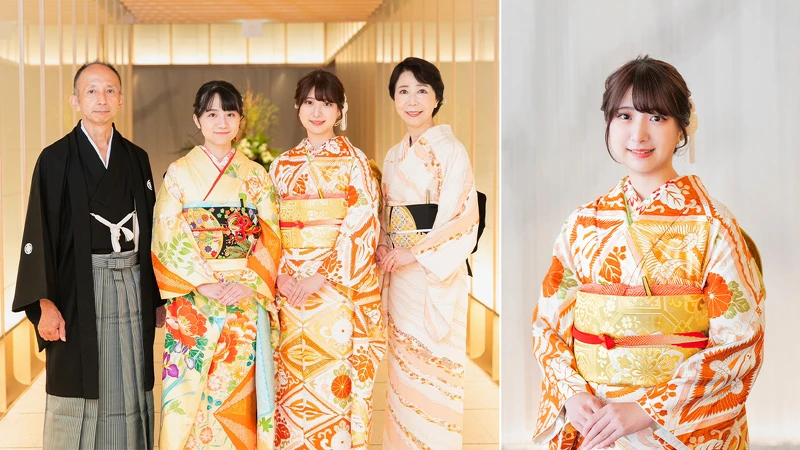 鍋島第三代社長家族合照，鍋島第四代接班人飯盛日奈子。