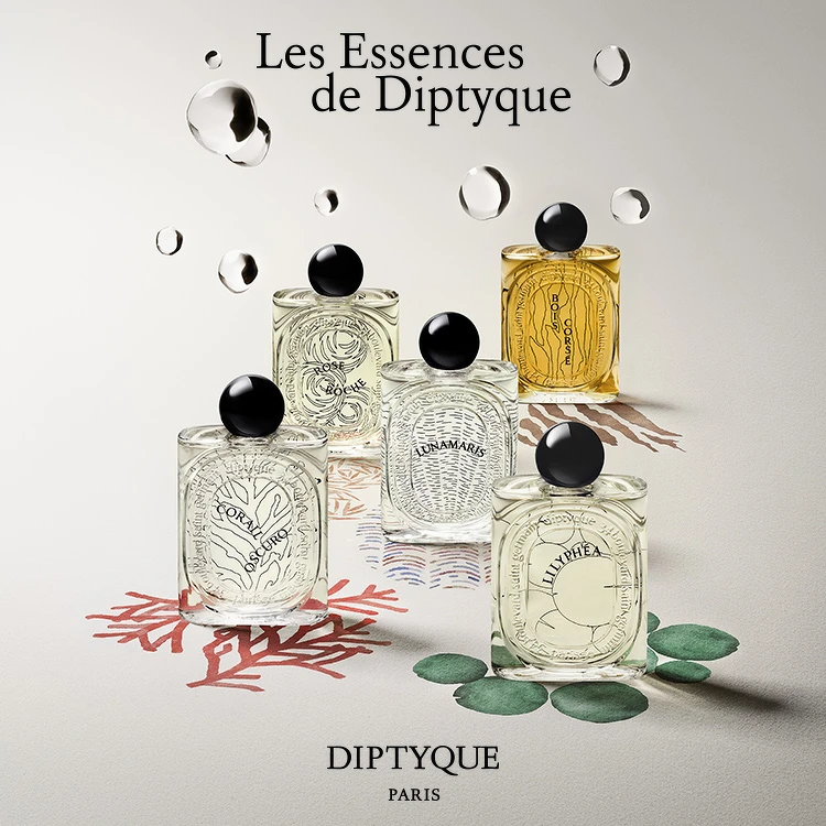 Diptyque Les Essences de Diptyque系列形象圖。 Diptyque Les Essences de Diptyque系列形象圖。