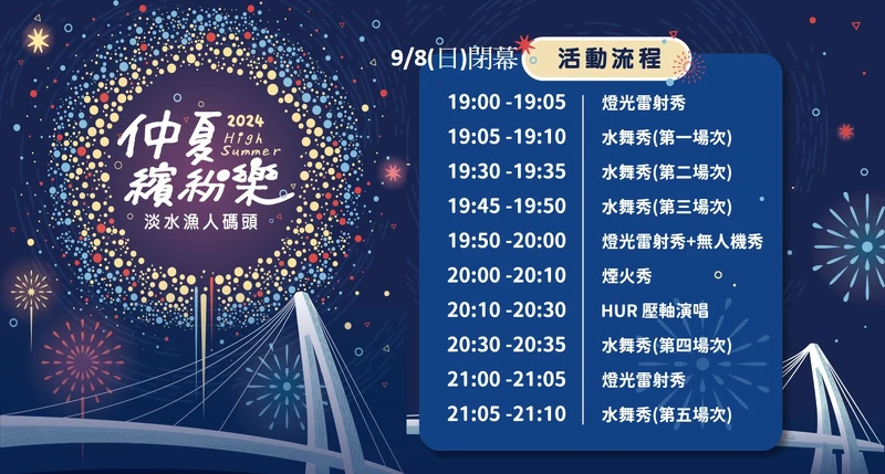 「2024淡水漁人碼頭煙火」9/8閉幕秀 「2024淡水漁人碼頭煙火」9/8閉幕秀