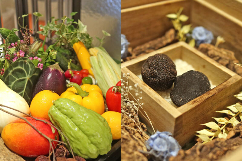 以盛夏食材打造餐點。 以盛夏食材打造餐點。