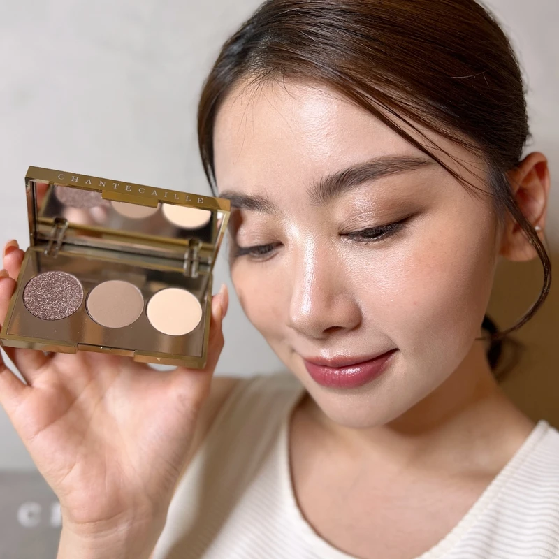 香緹卡2024秋季獵豹三色眼彩盤眼妝示範。