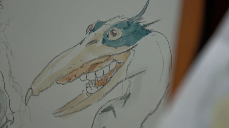 《與夢前行 宮﨑駿》紀錄片中拍下許多《蒼鷺與少年》珍貴手稿畫面