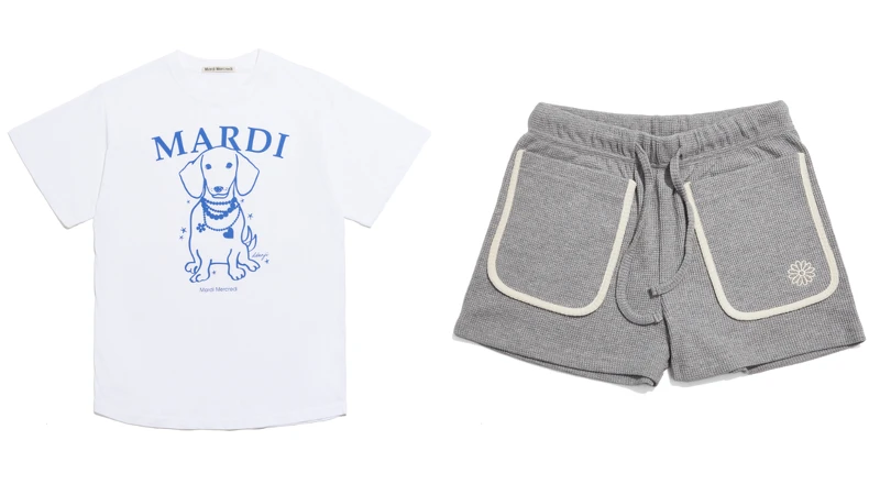 臘腸狗短TEE，NT$1,380、小雛菊刺繡短褲，NT$1,580。