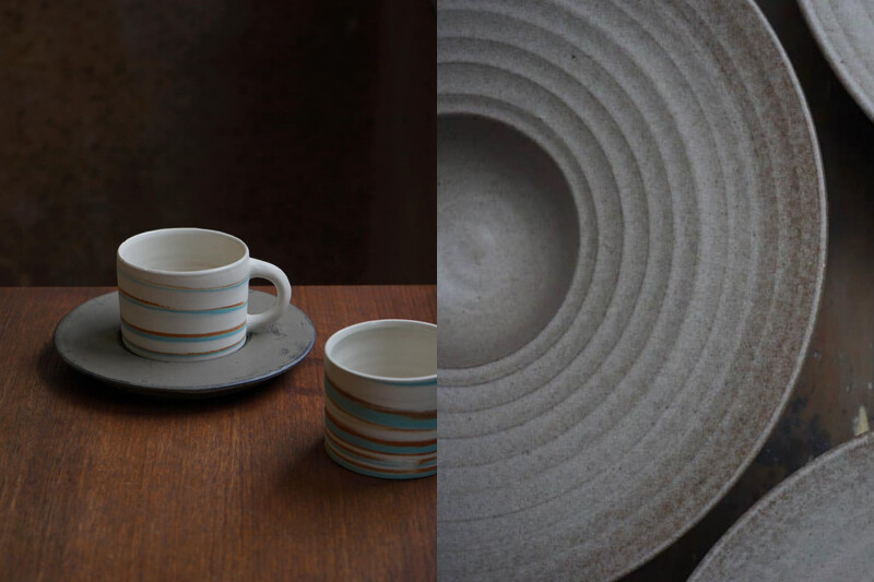 與台南陶藝品牌「青青土氣」合作訂製餐具。 與台南陶藝品牌「青青土氣」合作訂製餐具。