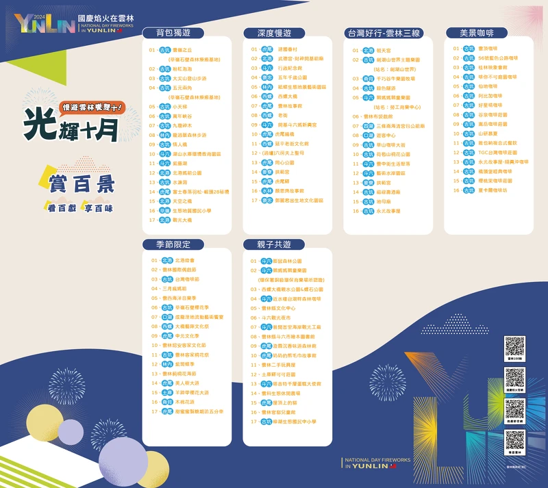 「2024國慶焰火在雲林」推薦景點 「2024國慶焰火在雲林」推薦景點