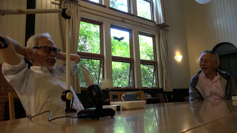 宮﨑駿(左)和鈴木敏夫就是《蒼鷺與少年》少年真人和蒼鷺的原型