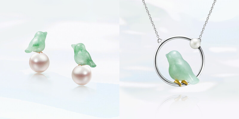 幸福青鳥 系列珠寶，18K金、玉石、鑽石、珍珠等。