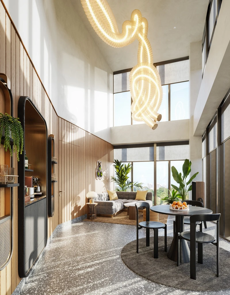 設計致敬了附近的植物園，並融入了當地藝術家和工匠的作品。