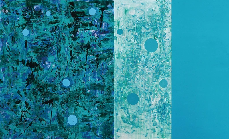 薛保瑕，《起始》，2010，壓克力顏料、畫布，174 × 286公分。臺北市立美術館典藏。