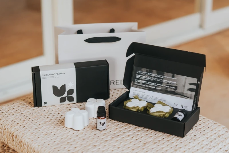 香氛品牌「HANSCHIU」也為［ X-iSLAND ］ REBORN 龜山植藝實驗所設計了一款專屬香氛禮盒。