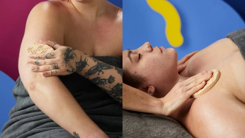 Lush甜睡時光鎂鹽按摩芭使用情境。 Lush甜睡時光鎂鹽按摩芭使用情境。